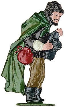 Zinnfigur Hirte von der Seite (zum Stellen)