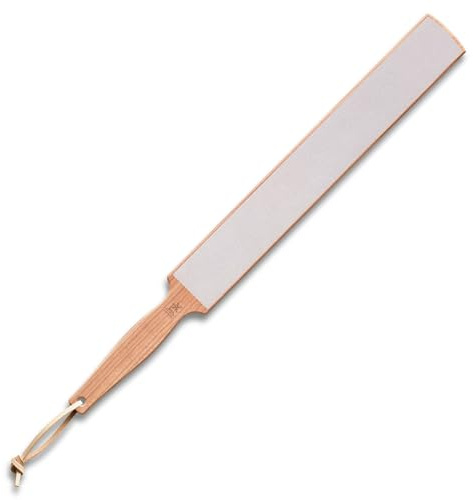 cuchillo Molino edredón, Piel, Madera de cerezo, 300 x 40 mm