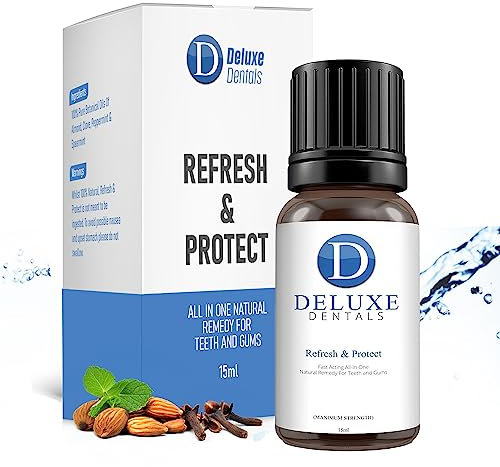 Deluxe Dentals Zahnfleisch Entzündung Mundspülung Behandlung mit botanischen Ölen, Mundwasser Oil Pulling für Zähne, Mundziehöl Bio, lindert Zahnschmerzen, stoppt Mundgeruch - 15ml