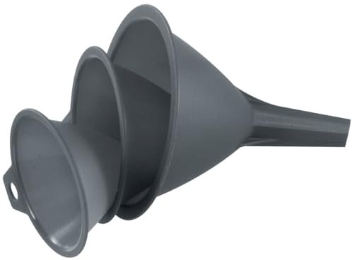 Fackelmann Set da 3 Imbuti, per riempire, versare, adatto agli alimenti, imbuto in plastica resistente, lavabile in lavastoviglie, dimensioni 8,9,11 cm circa