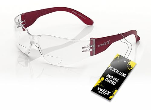 voltX GRAFTER Bifocal Lightweight Reading Safety Glasses Cycling Sports Glasses (CLEAR LENS +3.0 Dioptre) UKCA & CE EN166f UV400 anti fog coated lens
