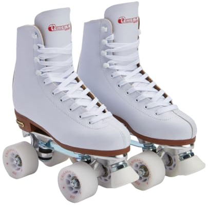 Chicago Quad Roller Skates for Women & Men – Durable, Top Performance Indoor/Outdoor Use or Roller Derby - Classic Deluxe Leather High-Top Boots with 60mm Urethane Wheels & Semi-Precision Bearings