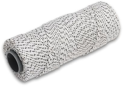 MARSHALLTOWN Masonry Line, Twisted Nylon, White and Black, 500 Foot, #21 Line Size, Masons and Archaeology, Made in The USA, ML616