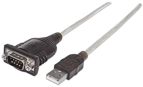 Manhattan USB auf RS232 Seriell Konverter (Zum Anschluss eines seriellen Geräts an einen USB-Port, Prolific PL-2303HXD-Chipsatz, 0,45 m ) DB9-Port 151801