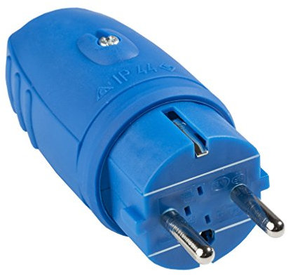 as - Schwabe 62401 Connecteur en caoutchouc sans câble pour l'extérieur Protection IP 44 Bleu