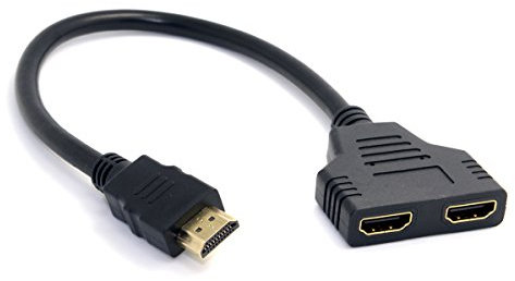cablecc Cavo adattatore splitter da HDMI maschio a 2 HDMI femmina, 1 in 2 uscite