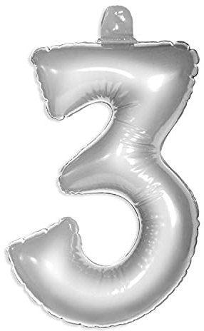 Folat 20227 Aufblasbare Zahl 3 Silber