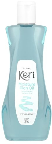 Keri Moisture Rich Shower Bath Oil, Clear, 8 Ounce