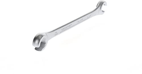 GEDORE Llave de doble anillo abierta, Ancho de llave 12+14 mm, En ángulo de 15°, Hexagonal, Para cable de freno, Llave, 400 12X14