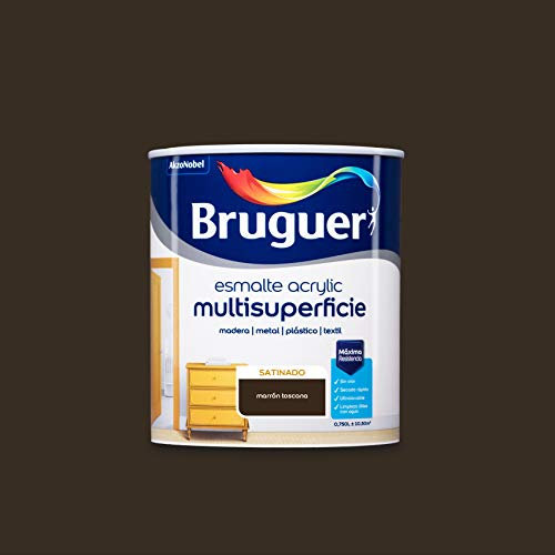 Bruguer Acrylic Multisuperficie Esmalte al agua Satinado Marrón Toscana 750 ml
