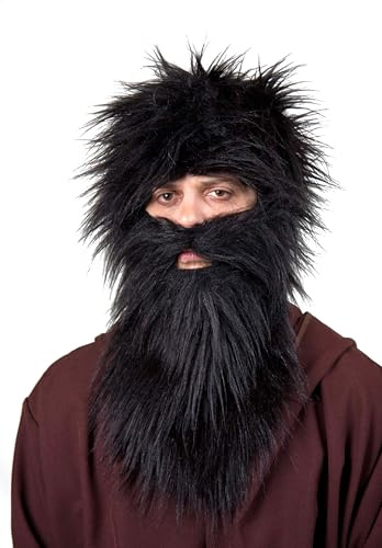 Festartikel Hirschfeld Bart aus schwarzem Plüsch Knecht Ruprecht Krampus