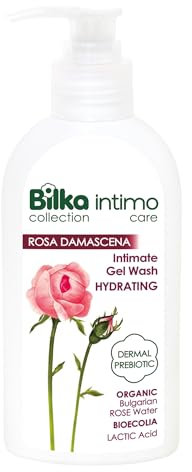 Bilka Collection Intim Waschgel Rosa Damascena - Feuchtigkeitsspendende Intimpflege mit Bulgarischem Bio-Rosenwasser, Dermalem Präbiotikum und Milchsäure, 200 ml