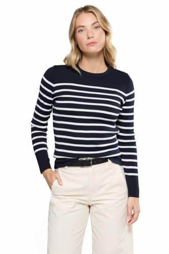 Armor Lux Pull Marin rayé Briac - Laine mérinos Rich Navy/Nature M