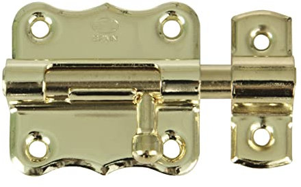 Amig Verrou Porte Acier Mod. 384 | Serrure Robuste et Élégante | Pour Porte et Fenêtre | Installation Simple | Résistance à la corrosion | Verni Laiton 30 mm