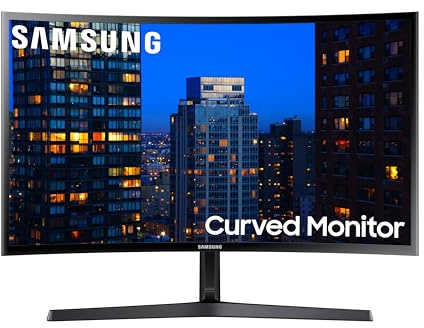 SAMSUNG 27 CF39 Series FHD 1080p Curved Computer Monitor, Ultra Slim Design, AMD FreeSync, 4ms response, HDMI, DisplayPort, VESA Compatible, Wide Viewing Angle, LC27F398FWNXZA, Black