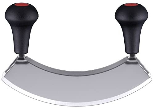 Contacto Edelstahl Wiegemesser zweischneidig 22 cm, mit Polypropylen-Griffen