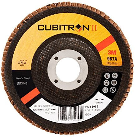 3M Cubitron Ii Disco Lamellare 967 A, 125 mm, 22.23 mm, 60 +, Conica, 10 Pezzi/Cartone
