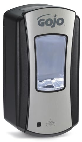 GOJO LTX-12 Touch-Free Foam Hand Soap Dispenser, Chrome/Black, for 1200 mL GOJO LTX-12 Foam Hand Soap Refills (Pack of 1) - 1919-01