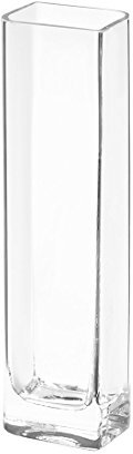 LEONARDO HOME Kasten-Vase Lucca, moderne Blumenvase, handgefertigtes Unikat in rechteckiger Form aus Glas, H 25 x B 8-cm, 014380