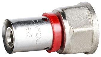 Pressfitting övergång 20 x 1/2 tum IG för aluminium kompositrör med flera lager kompositrör PEX