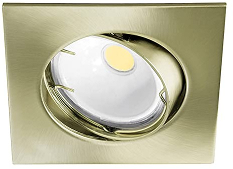 wonderlamp W - E000015 Basic - Foco empotrable cuadrado, color oro viejo [Clase de eficiencia energética A+]