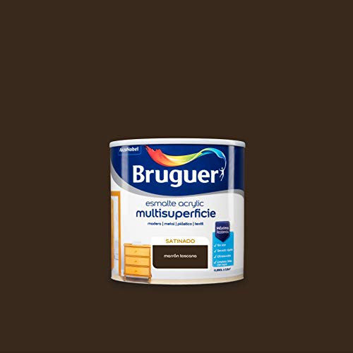 Bruguer Acrylic Multisuperficie Esmalte al agua Satinado Marrón Toscana 250 ml
