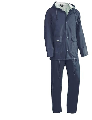 Juba Traje de agua completo 100% PU sobre soporte en poliéster tricotado de 0.40 mm, Azul marino - SIZE: XL
