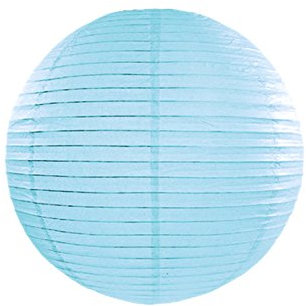 Lanterna di carta con pompon, da appendere cinese/giapponese lanterna per matrimoni, feste di compleanno, decorazione domestica, 20 cm (celeste)