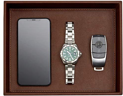 GALLAWAY LEATHER Valet Tray für Herren – Nachttisch Organizer EDC Tablett für Geldbörse und Schlüssel – Kommode Leder Catchall Dump Schlüsselablage – Nachttisch Tablett Organizer Schlüsselschale für