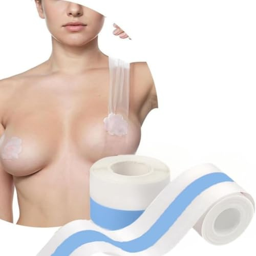 KFLY Nastro Sollevamento Seno Reggiseno Adesivo Nastro Invisibile Push Up Boob Breast Lift Tape Impermeabile Traspirante Copricapezzoli Nastro per Sollevare Il Seno Senza Spalline