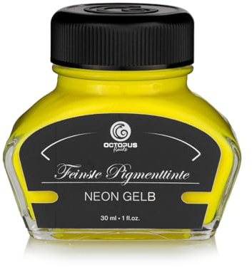Octopus Textmarkör för reservoarpennor, fluorescerande neonton för reservoarpennor för att skriva och markera lysande bläck neongul, 30 ml