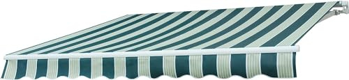 Tenda da Sole a Bracci Estensibili Fissaggio a Parete o Soffitto da Esterno Balcone Finestra Porta a Scomparsa Con Regolazione Angolare Impermeabile (VERDE/BEIGE, L250xP200CM)