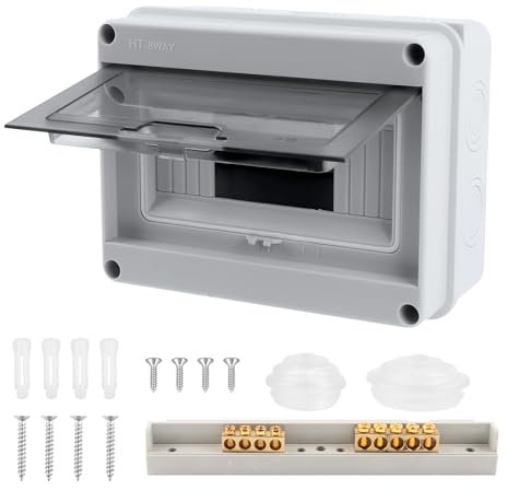 Coffret Electrique Etanche,Coffret Electrique Etanche Exterieur IP65,Terminaux et Rails Intégrés Boîte à Fusibles Distributeur en Saillie,pour l'extérieur, Industriels, Postes de Charge