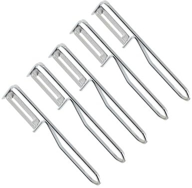 Fackelmann | Lot de 5 éplucheurs pendulaires universels | Acier inoxydable/chrome | Idéal pour les asperges, les fruits et les légumes