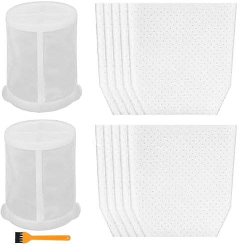 Alrens 10 Stück T-03193 Tuch-Staubsaugerfilter + 2 Stück 451208-3 Vorfilter für Makita schnurlose Staubsauger Modelle XLC02ZB, XLC02ZW, XLC02RB1W, XLC02R1B, LC01Z, BCL180W, Teil 443060-3 & 451208-3