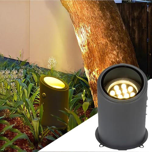 GUODDM Faretti LED Esterno - Faretto Luce da Pavimento, Faretto LED Ad Angolo Regolabile AC 220V, Lampada da Pavimento da Incasso Impermeabile IP67, Luce da Terra Decorativa per Giardino(White,24W)