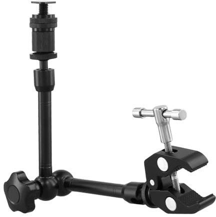 QWORK® 10 Zoll Gelenkarm mit Cold Shoe Mount - Ideal für Kamera, Monitor, LED Licht und mehr