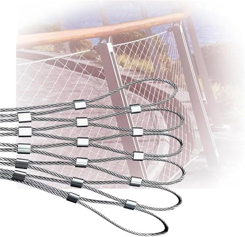 KJoBDwz Cavo Flessibile in Filo Metallico, Rete di Protezione for Recinzione di barriera, for Piante da Gabbia for Uccelli dello Zoo, Rete di Sicurezza for Arrampicata parapetto(5cm,1x3m)