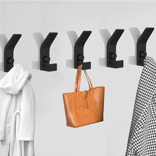 Arimsoa 5 Stück Garderobenhaken, Kleiderhaken Wand zum Schrauben Vintage Garderoben Haken Wandhaken Metall Handtuchhaken für Schlafzimmer, Badezimmer, Mehrzweckhaken (Schwarz)