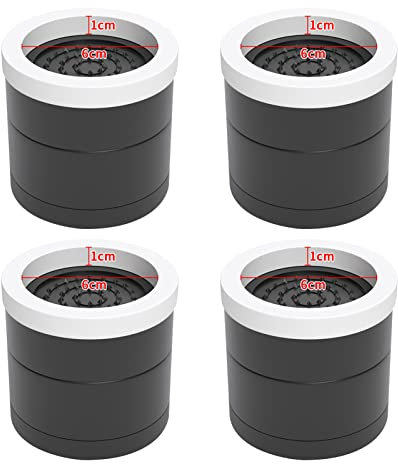 Patas de Resina de Fibra de Plástico para Muebles Patas Elevadoras de Cocina Patas Elevadoras Redondas para Mesa Sofá Cama Reposapiés para Lavadora 4 Piezas (9 cm Negro)
