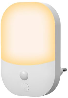 LED Night Light Plug in Wall with Dusk to Dawn Sensor, 5 Brightness Levels, ON/Off/AUTO Lighting Mode, 3000K Warm White Nightlight for Bedroom, Bathroom, Nursery, Hallway, Kitchen,0.3W, 1 Pack