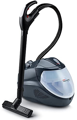 Polti Vaporetto Lecoaspira FAV20, Pulitore a Vapore e Aspirapolvere con Filtro ad Acqua, Pressione Caldaia Max 3,5 bar, Potenza Totale 2200 W, Aspira Liquidi e Sporco Secco, Nero