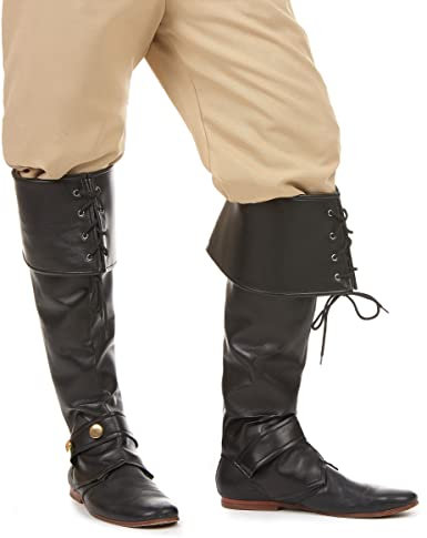 DEGUISE TOI Überzug für Stiefel für Piraten-Kostüm - Schwarz