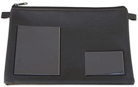 Tasche für Fahrzeugpapiere, 30 x 20 cm, Kunstleder schwarz, mit Kartenfach und Fach für Fahrzeugschein, effektivo 11057