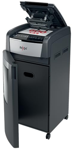 Rexel Optimum Auto Feed+ 600 Sheet Automatic Cross Cut Paper Shredder, P-4 Security, 110 Litre Removable Bin, Castor Wheels, 2020600X