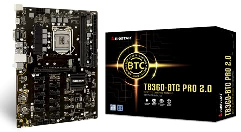Biostar TB360-BTC PRO 2.0 6X 8.9. Generation LGA 1151 DDR4 2666 M.2 12er Display Eingang HDMI Mining Mainboard