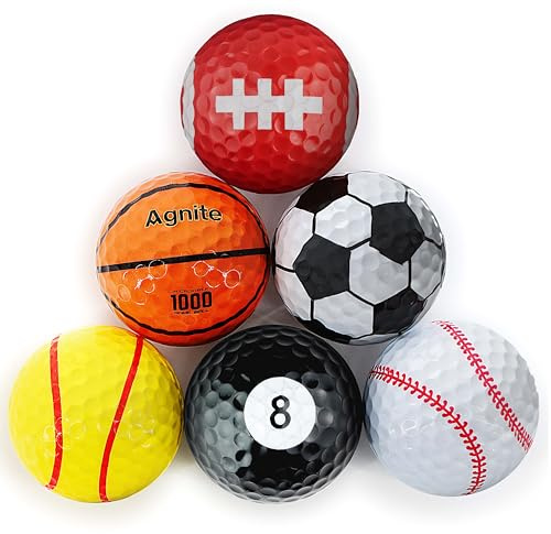 Funny Golf Balls, 6 Pack Colored Balls for Golfers, Fun Golf Balls - Novelty Gifts for Men, Golfing Accessories for Teenager & Dad