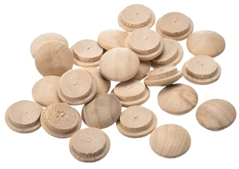 sourcing karta träpluggar, 25 stycken 20 x 15 mm – knapppluggar i bokträ, skruvhålsskydd, dekorativt träskydd för trappstolar, möbler och träarbete