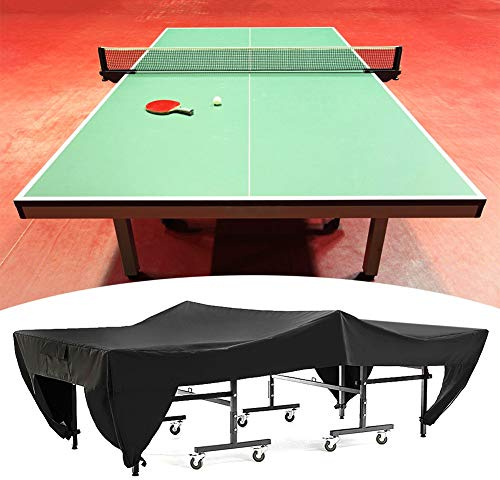 Table Tennis Cover Outdoor Courtyard Patio Waterproof Dust-Proof Pong Table Cover Fits Both Folding & Flat Table Black 280x153x73cm