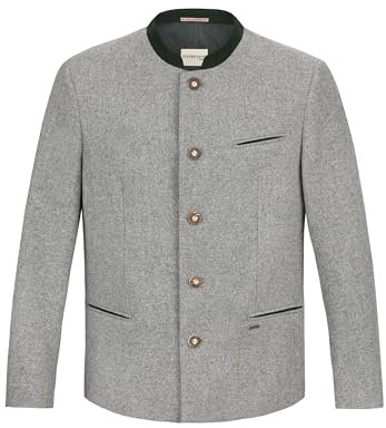 Stockerpoint Herren Conrad Trachtenjanker, hellgrau Tanne, 48